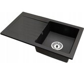 Fregadero cocina gris 43,7x75cm, fregadero granito 1 seno + sifón
