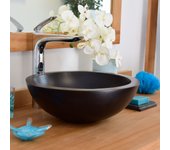 Lavabo de pedestal efecto hormigón negro, rondo