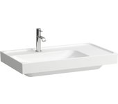 Laufen meda lavabo, empotrable, 800x460mm, repisa derecha, 1 agujero para grifo, sin rebosadero, h8171160001111, color: blanco