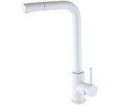 Valaz grifo de cocina extraíble redondo blanco - serie amur