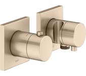 Keuco edition 11 thermostatarmaturen set oculto para 3 consumidores con conexión de manguera y soporte de ducha, 51153031232, color: bronce cepillado