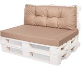 Cojín para palets 120x60x40cm, cojín de jardín beige, conjunto de cojines para jardín, cojín de jardín plano, cojín de jardín para banco