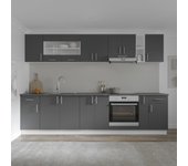 Set cocina haaus karo v25, antracita/blanco, encimera thermo 28 mm, l 300 cm