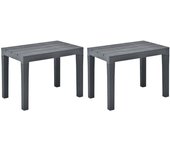 Banco de jardín muebles de exterior terrazas de jardín 2 piezas plástico antracita 02_0011849