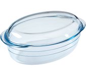 Fuente para horno ovalada con tapa - fabricado en vidrio - apto para horno, microondas, congelador y lavavajillas - 4 litros - 13 x 33 x 20 cm