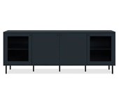 Mueble tv caracas 180 x 68 x 40 cm 2 puertas cristal + 2 puertas azul marino