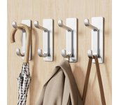 Juego de 4 ganchos adhesivos para pared, toallero de baño, perchero de cocina, perchero adhesivo, montaje en pared sin taladrar, impermeable, antiox