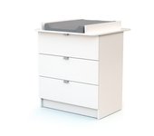 Cómoda cambiador bebé 3 cajones madera alba