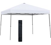 Cenador plegable outsunny acero, tela oxford blanco 300x300x250 cm