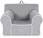 Sillón para niños, sofá infantil con reposabrazos y respaldo, sillón de relax para niños, muebles para niñas y niños de 0 a 5 años, 70x44x50 cm (gris)