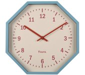 Fisura – reloj de pared original octogonal azul. reloj de cocina moderno. reloj de pared azul. 30 centímetros de diámetro. abs y cristal. 1 pila aa.