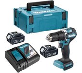 Taladro/amartillo 40nm 18v makita 2 batt.bl1830b + cargador - dhp487rfj