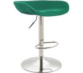 Taburete de bar con asiento giratorio y regulable en altura de fieltro verde, patas en forma de tulipa de 10_0001051
