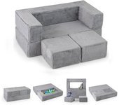Sofá modular para niños, sofá infantil con reposabrazos, cama plegable con funda lavable, set de sofá convertible de peluche para niños y niñas,