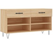 Banco para zapatos botas cómoda estante mueble entrada almacenamiento sonoma 102 x 35 x 55 cm madera cont 02_0022941