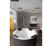 Grande baignoire ronde acrylique riho duo colorado 180x180 cm-blanc-sans appui-tête-blanc--180-gris--180
