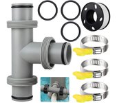 Conector de manguera para piscina de 38 mm, conector en t para manguera de estanque, conector para bomba de piscina, accesorio para piscina, 3 abraza