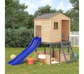 Vidaxl parque infantil de exterior madera maciza de abeto