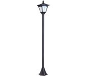Farol solar de jardín outsunny plásico negro 15x15x120cm