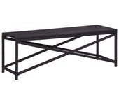 Banco de jardín de ratán sintético negro 120 cm