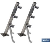 Tendedero fijo de pared de dos piezas inoxidable 304 3 poleas 36.5 x 9.5 cm