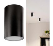 Can foco de techo para exteriores ip44, lámpara de techo cilíndrica led gu10 8w, luz para baño, cocina, balcón, jardín, 230v negro
