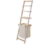 Toallero estante escalera con lavadero de madera 152x41x35cm sdb04034