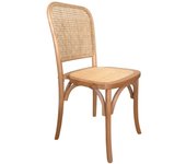 Pack 2 sillas apilables de madera y respaldo asiento ratán julia, color negro