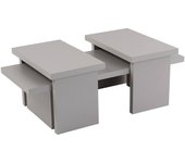 Mesa de café amarantha, mesa de centro baja, revistero para sofá, estante de la sala de estar, 110x45 h42 cm, gris
