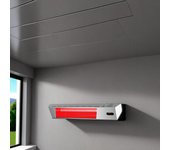 Mpc malaga 2000w apptuya calefactor infrarrojo de exterior 2000w, ir-a de onda corta, mando a distancia, diseño elegante, rejilla protectora, pantalla