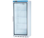 Romux® armario expositor refrigerado de 1 puerta de cristal de 77 cm refrigeración ventilada | armario frigorífico capacidad 469 l- 4 estantes y 130 w