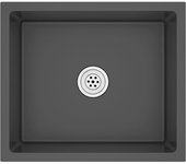Fregadero de cocina hecho a mano 51 x 44 cm acero inoxidable negro 02_0002454