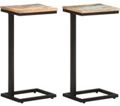Vidaxl mesitas auxiliares 2 uds madera reciclada 31,5x24,5x64,5 cm