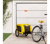 Remolque de bicicleta para mascotas amarillo y negro vidaxl