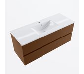 Mondiaz vica 120cm mueble de baño rust 2 cajones. con lavabo denia centro 1 orificio color blanco brillo
