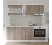 Set de cocina haaus karo v12, roble sonoma oscuro/blanco, encimera thermo 28 mm, l 200