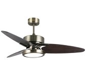 Ventilador de techo cross motor dc led 30w 3-4-6k - cuero/negro-nogal
