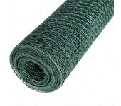 Malla de alambre para aviario, malla de alambre para gallinero, 1 x 10 m, malla de alambre de acero galvanizado, malla de 27 x 27 mm, verde