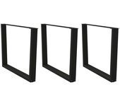 Vidaxl patas mesa comedor forma v 3uds acero negro 100x(72-73,3) cm