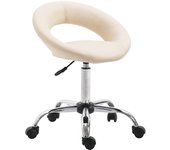 Silla taburete con ruedas con respaldo sintético color crema regulable en altura tabo09050