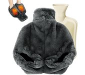 Bolsa de agua caliente de goma de peluche gray