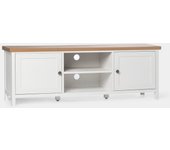 Mueble tv de lacado blanco-natural 150x55 cm