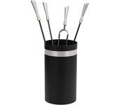Set 5 herramientas de metal para la chimenea de metal negras