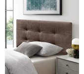 Cabecero cama texas button deluxe cabezal tapizado en tejido antimanchas marrón 105*70 cm