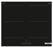 Placa de inducción empotrada bosch serie 4 pvq611bb6e de 60 cm y 4 fuegos color negro