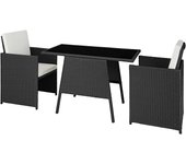 Tectake conjunto de ratán para 2 personas