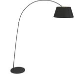 Lindby esti lámpara de pie, negro/oro, tela, altura 192cm, lámpara de arco, lámpara de pie