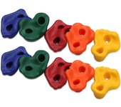 10 presas de escalada multicolores de polietileno, presas de escalada grandes, regalo para exteriores para niños.