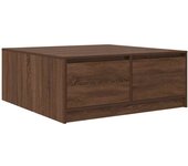 Mesa de centro con cajones roble marrón 100x100x40 cm v2554 100 x 100 x 40 cm / marrón