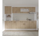 Set cocina haaus karo v23, madera natural/blanco, encimera thermo 28 mm, l 280 cm